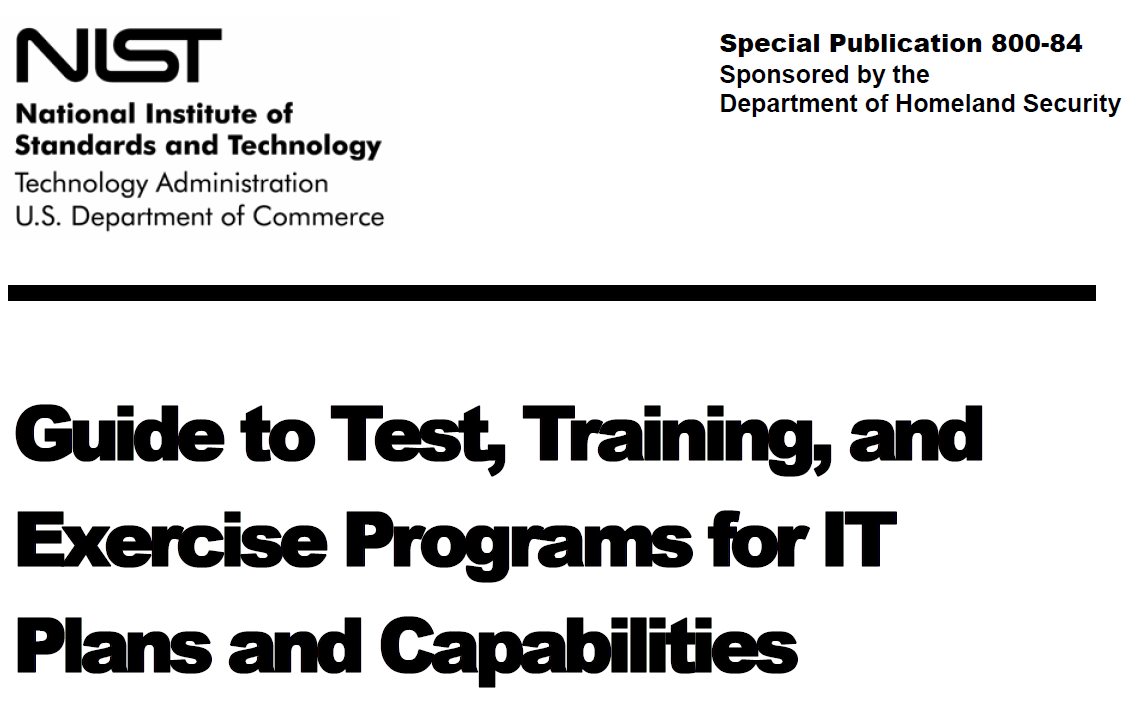 NIST Guide to Test, Training, and Exercises